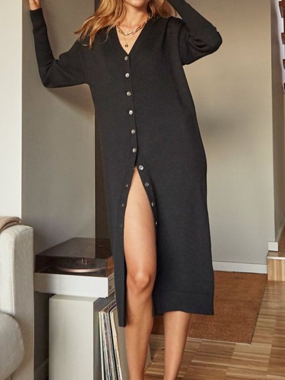 100% Merino Wool Aritzia Wilfred Utopia Sweater Dress- Size S - Black